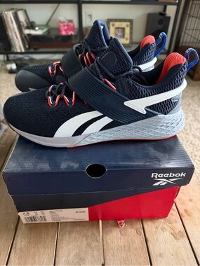 Reebok Mens CrossFit Nano Rich Froning Navy White Athletic Shoes